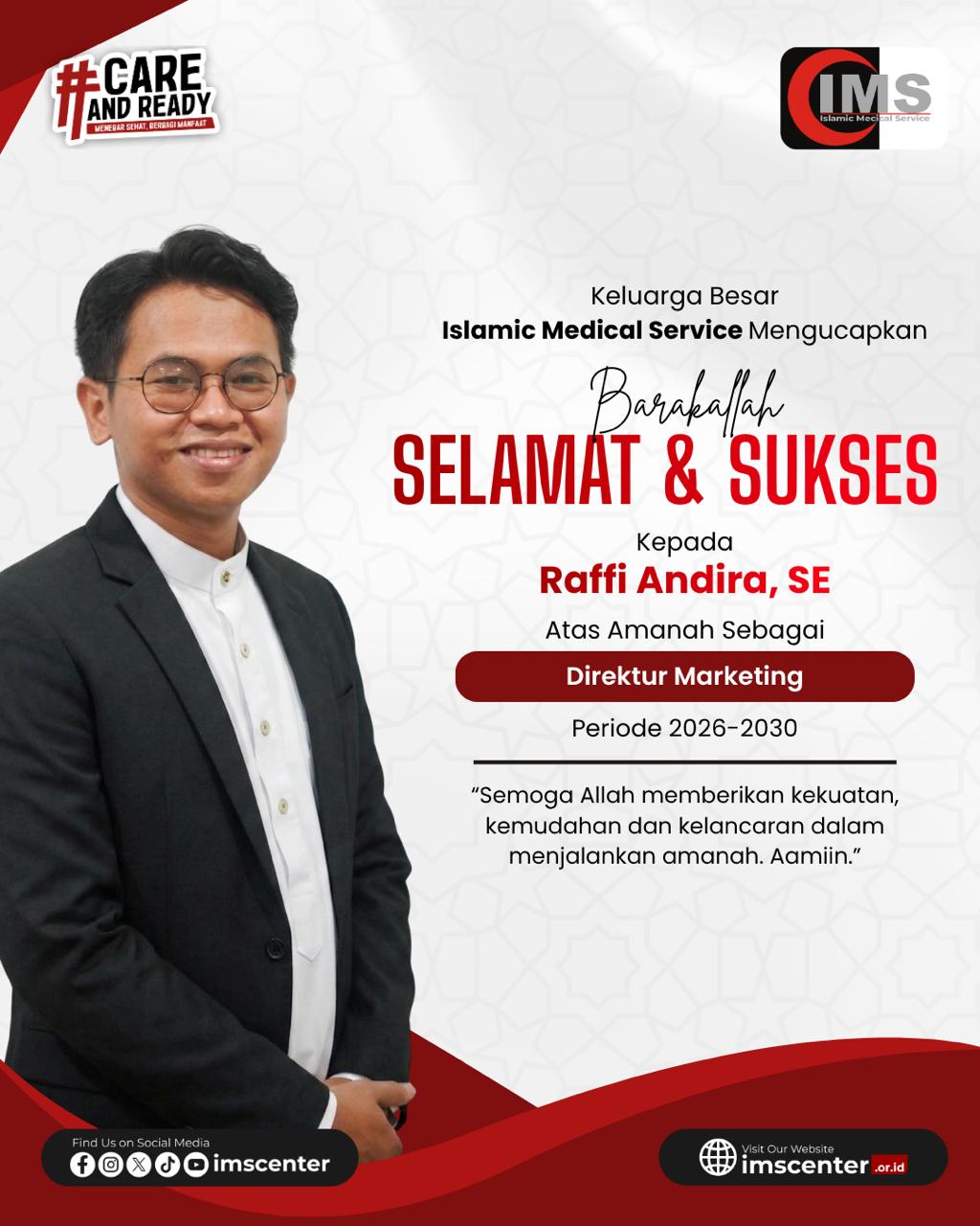 Selamat & Sukses atas Amanah Baru, Jajaran Badan Pengurus Islamic Medical Service Periode 2026-2030